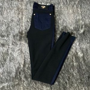 Authentic VERSACE Denim Black+Blue Skinny Jeggings Jeans. Size 25